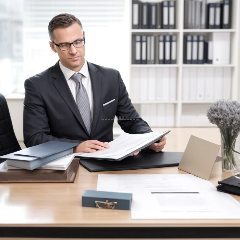 Professional notary stamping a document